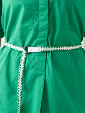 Latin Quarters Women Green Solid Half Sleeves Casual Dress