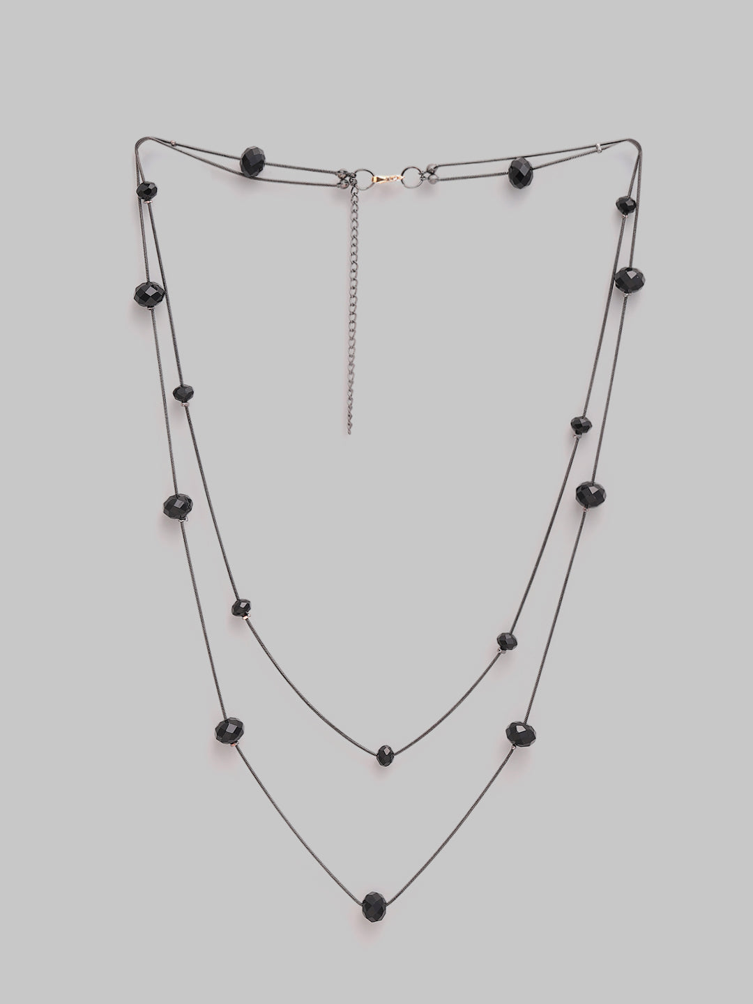 Black Crystal Long Necklace