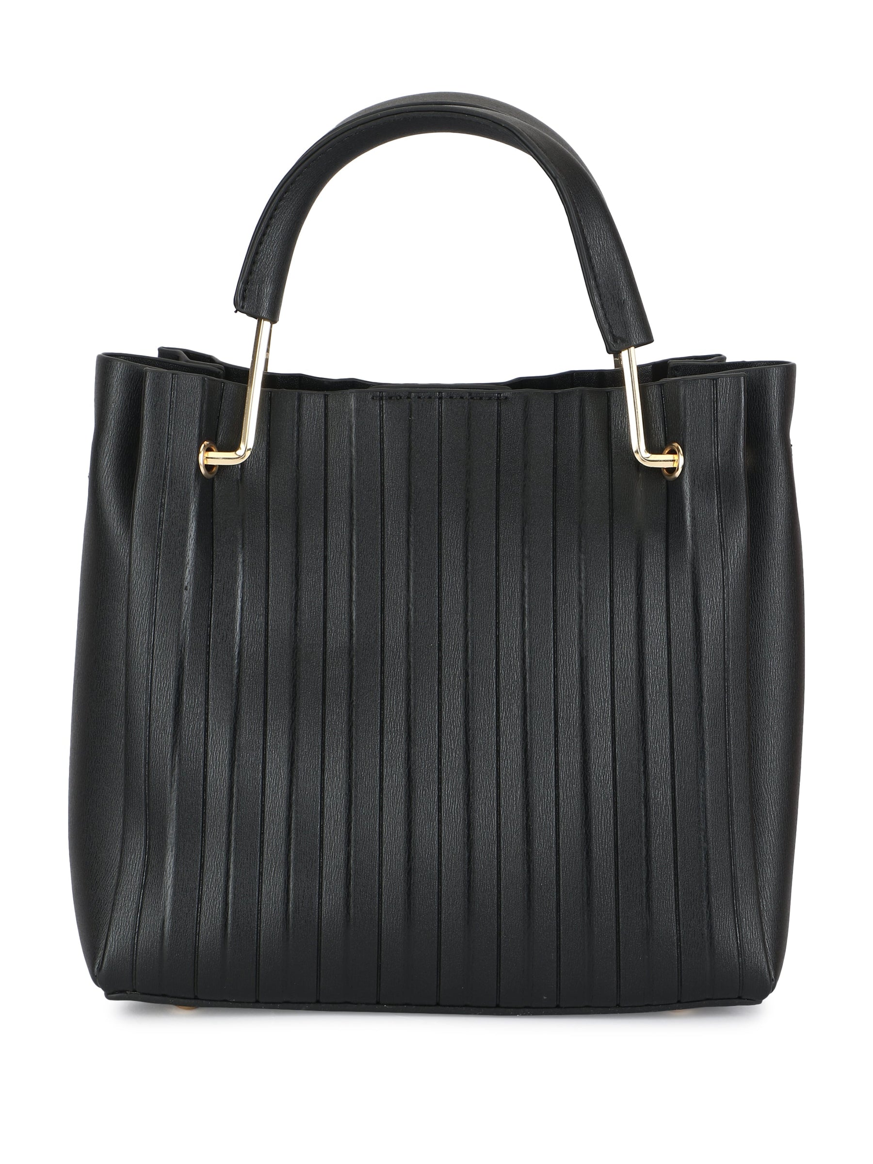 Pleated Texture Noir Tote