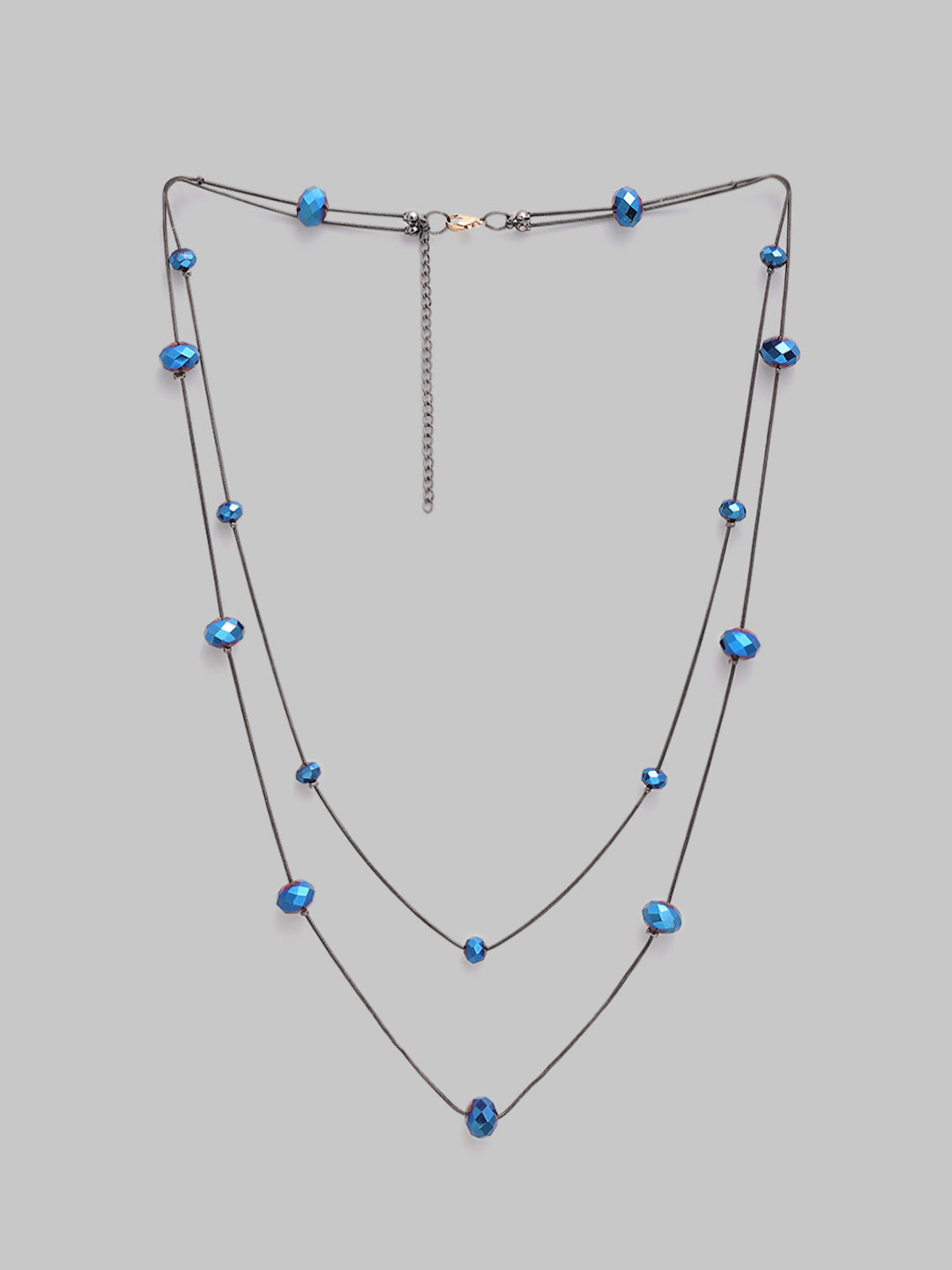 Dark Blue Crystal Long Necklace