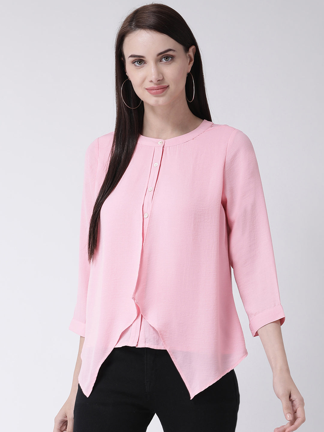 Layered Ruffle Shirt With Buttons