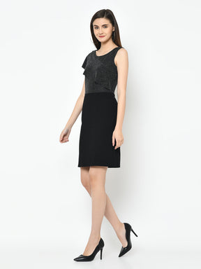 Black Sleeveless 2 Fir 1 Dress With Lurex