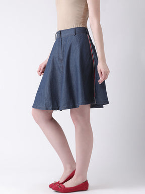 Blue A-Line Mid Skirt