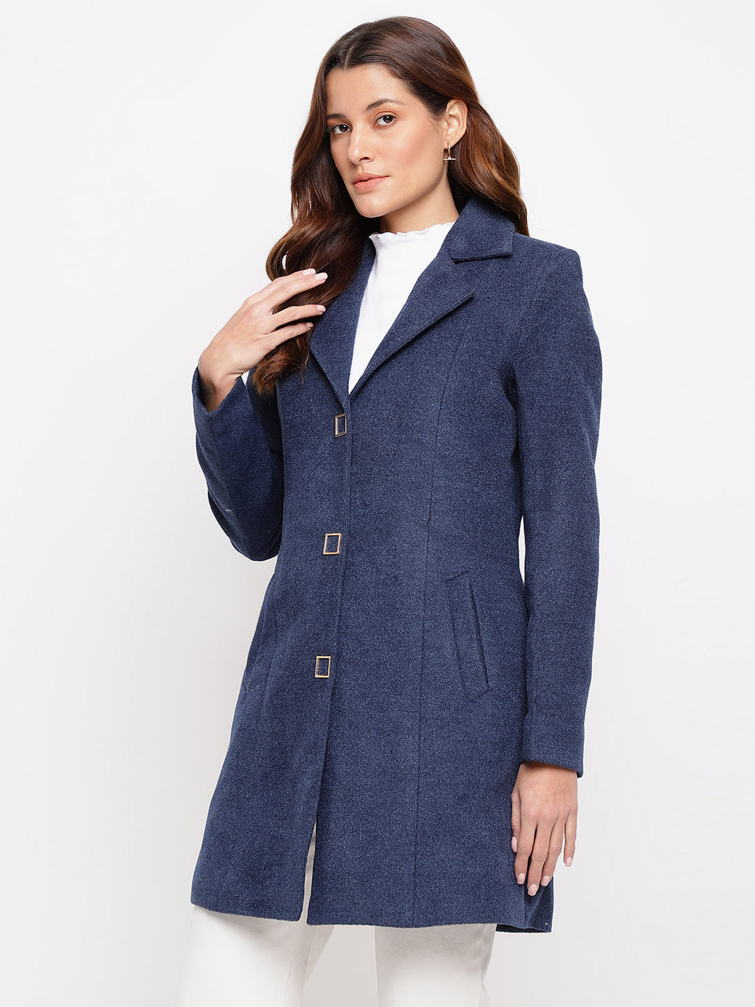 Blue Full Sleeve Over Coat