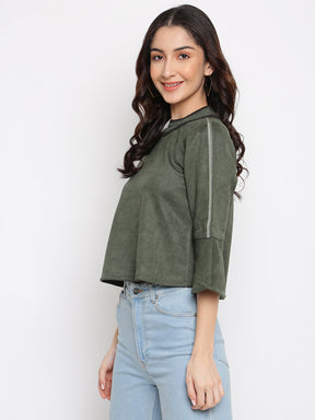 Greenolive 3/4 Sleeve Top