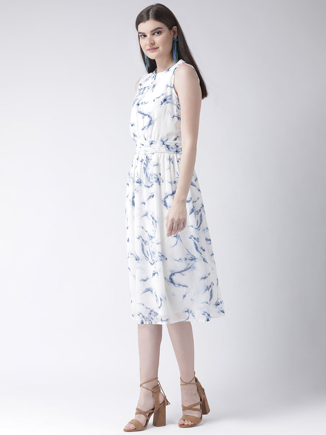 Ivory Sleeveless A-Line Dress