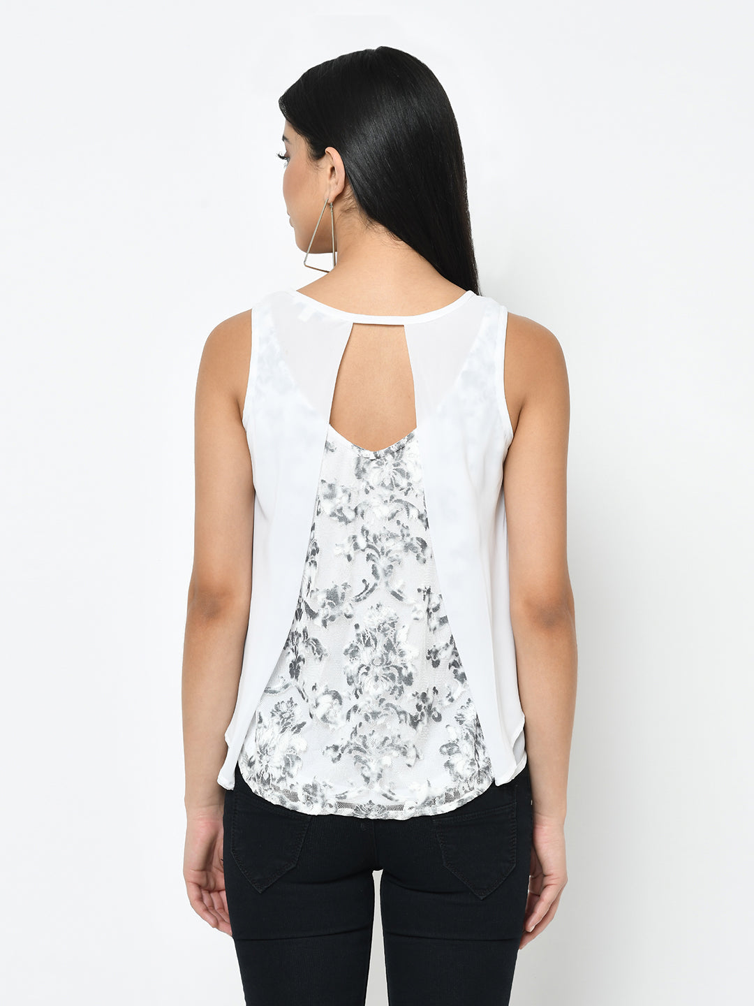 Blouse With Flocked Lace
