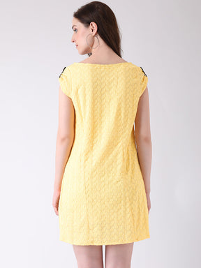 Yellow Cap Sleeve A-Line Dress