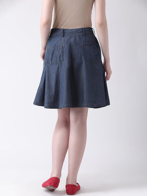 Blue A-Line Mid Skirt