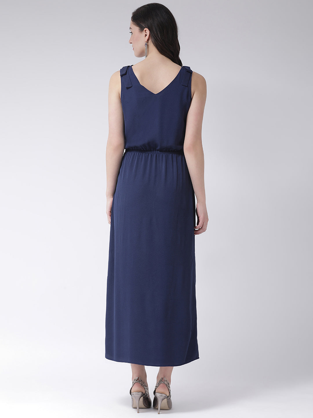 Blue Navy Sleeveless Maxi Dress