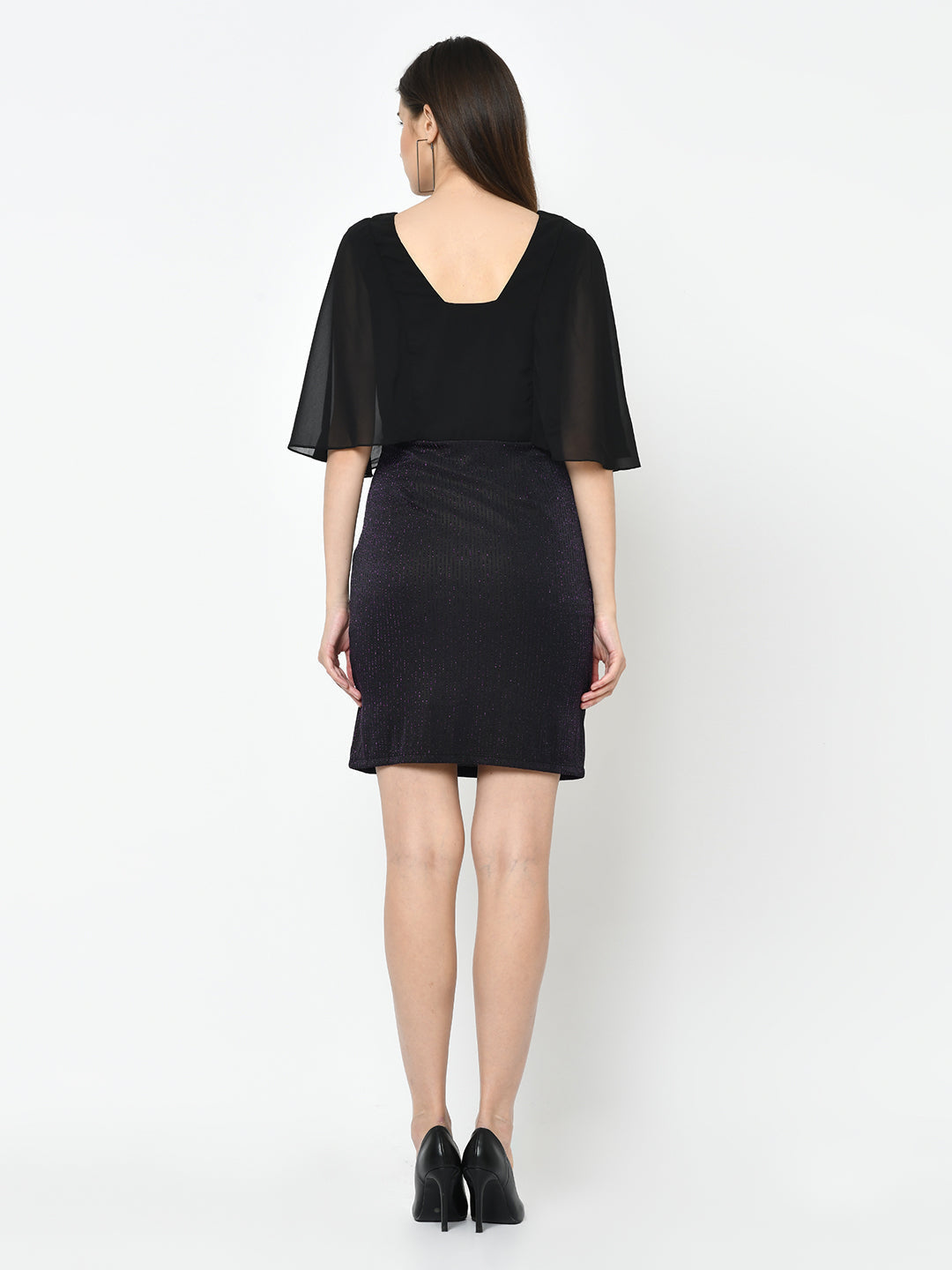Black Half Sleeves 2 Fir 1 With Shimmer Dress