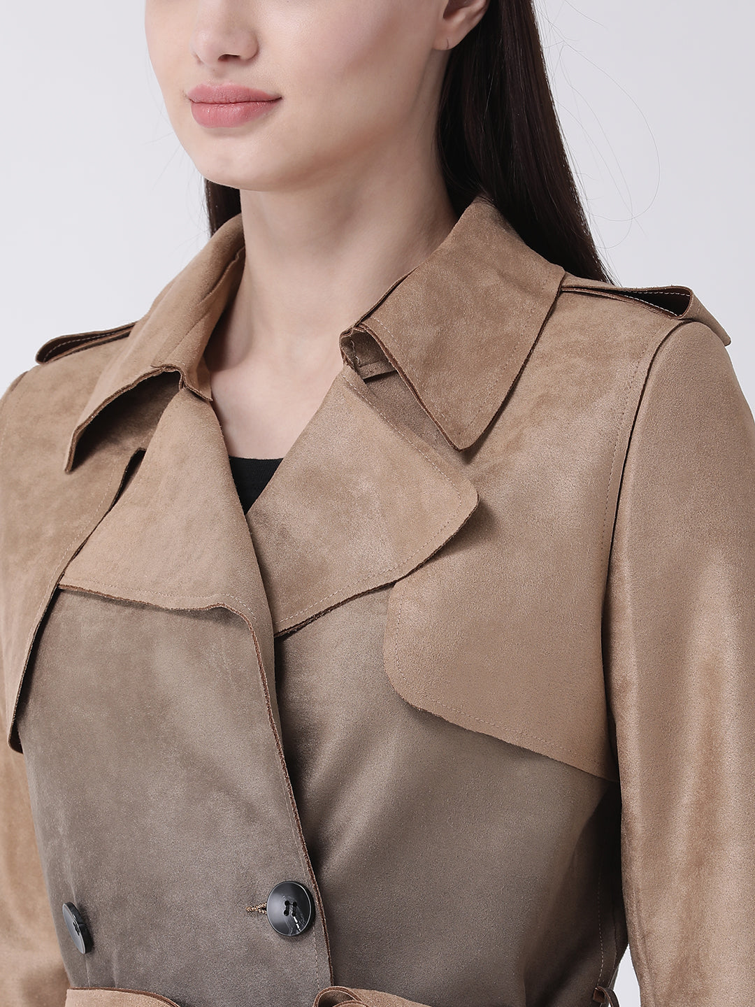 Ombre Suede Trench Coat