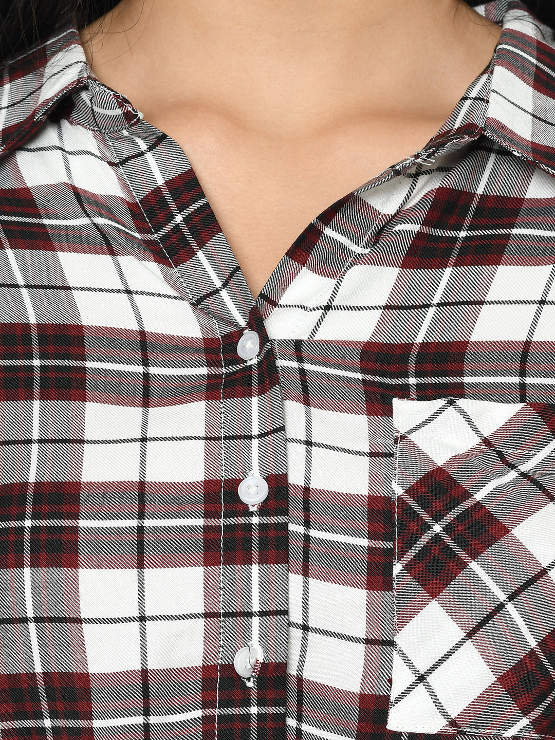 Knotted Check Crop Shirt