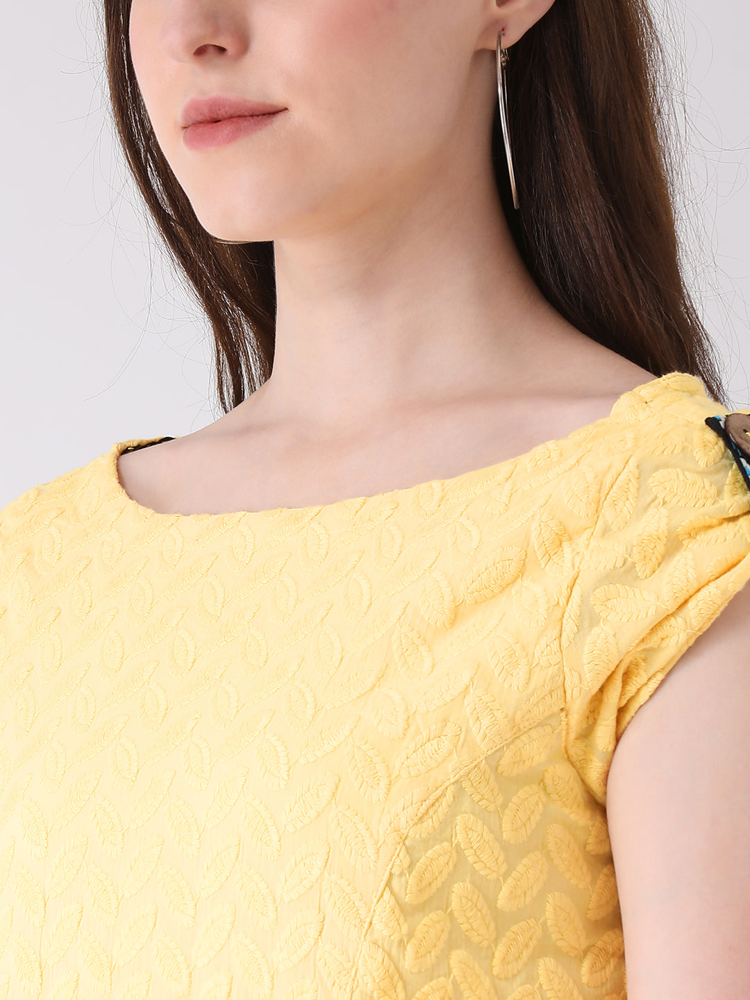 Yellow Cap Sleeve A-Line Dress