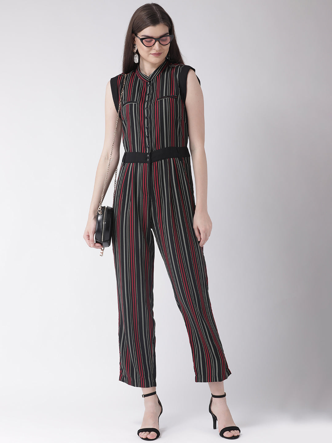 Red Cap Sleeve Jump Suit