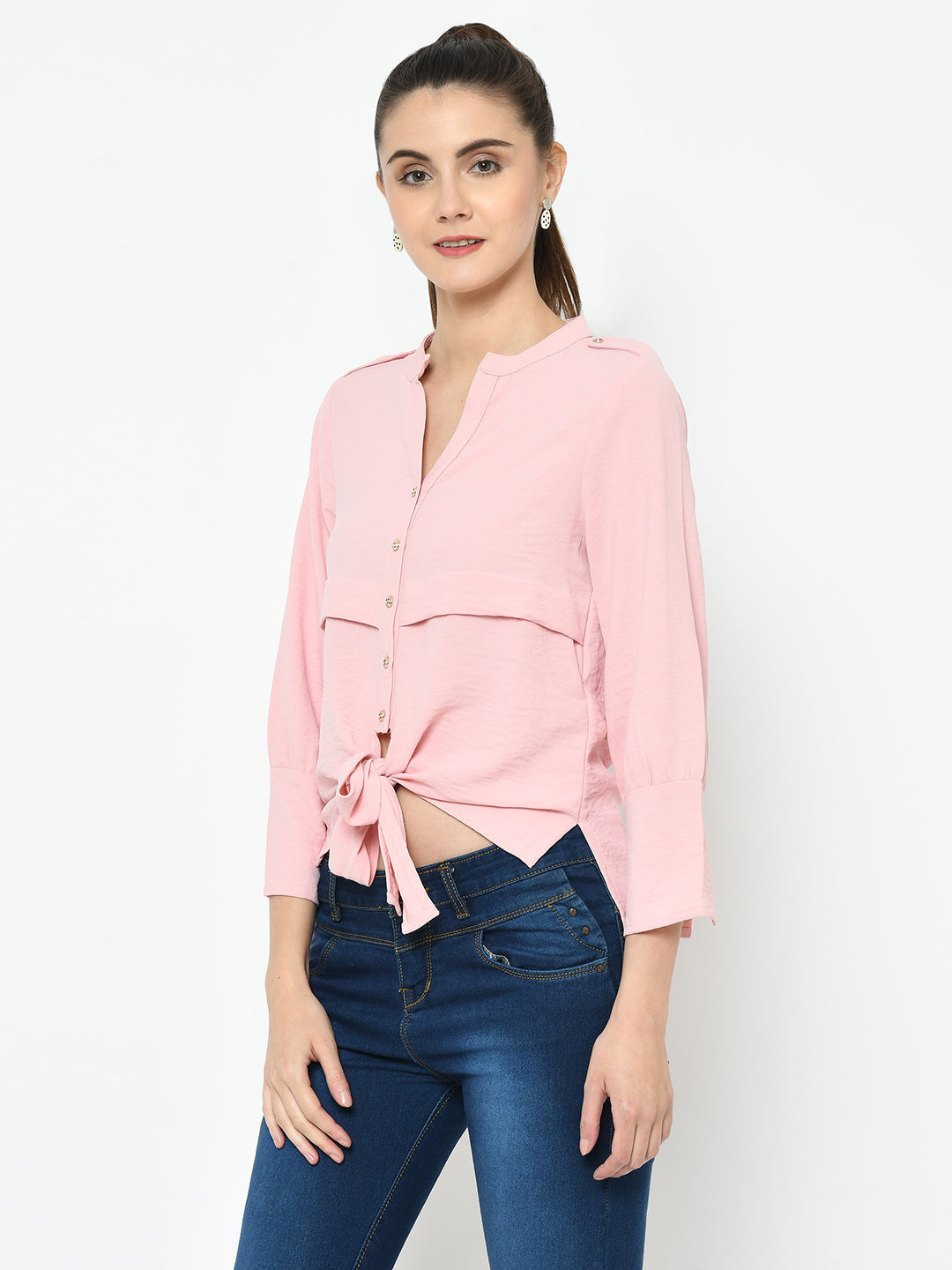 Pink 3/4 Sleeve Layered Shirt