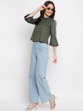 Greenolive 3/4 Sleeve Top