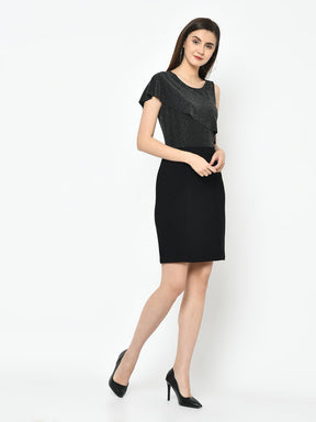 Black Sleeveless 2 Fir 1 Dress With Lurex