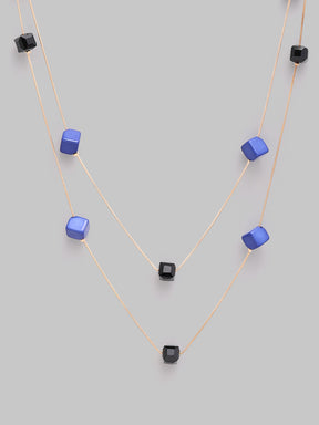 Blue & Black Pearl Long Necklace