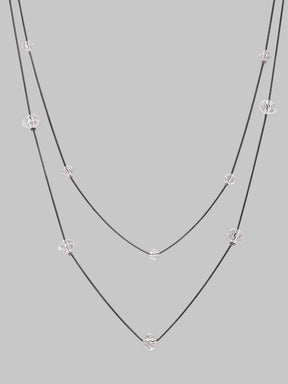 White Crystal Long Necklace