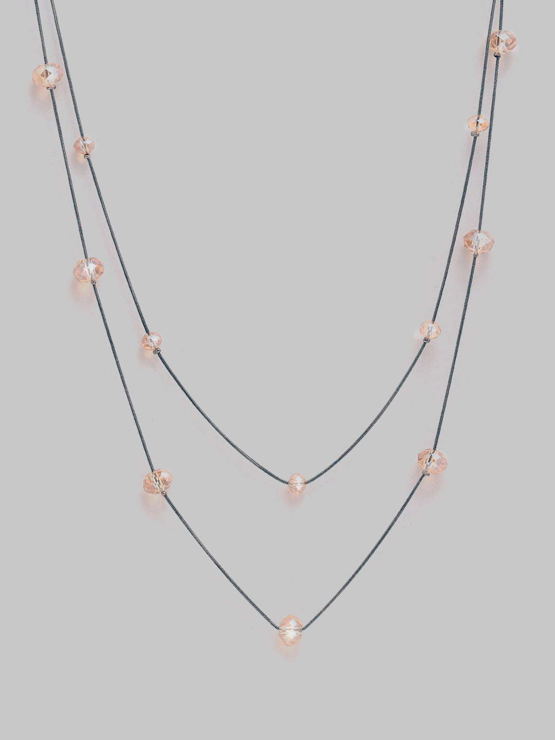 Golden Crystal Long Necklace