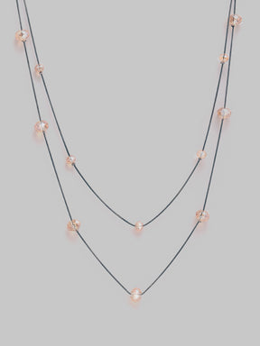 Golden Crystal Long Necklace