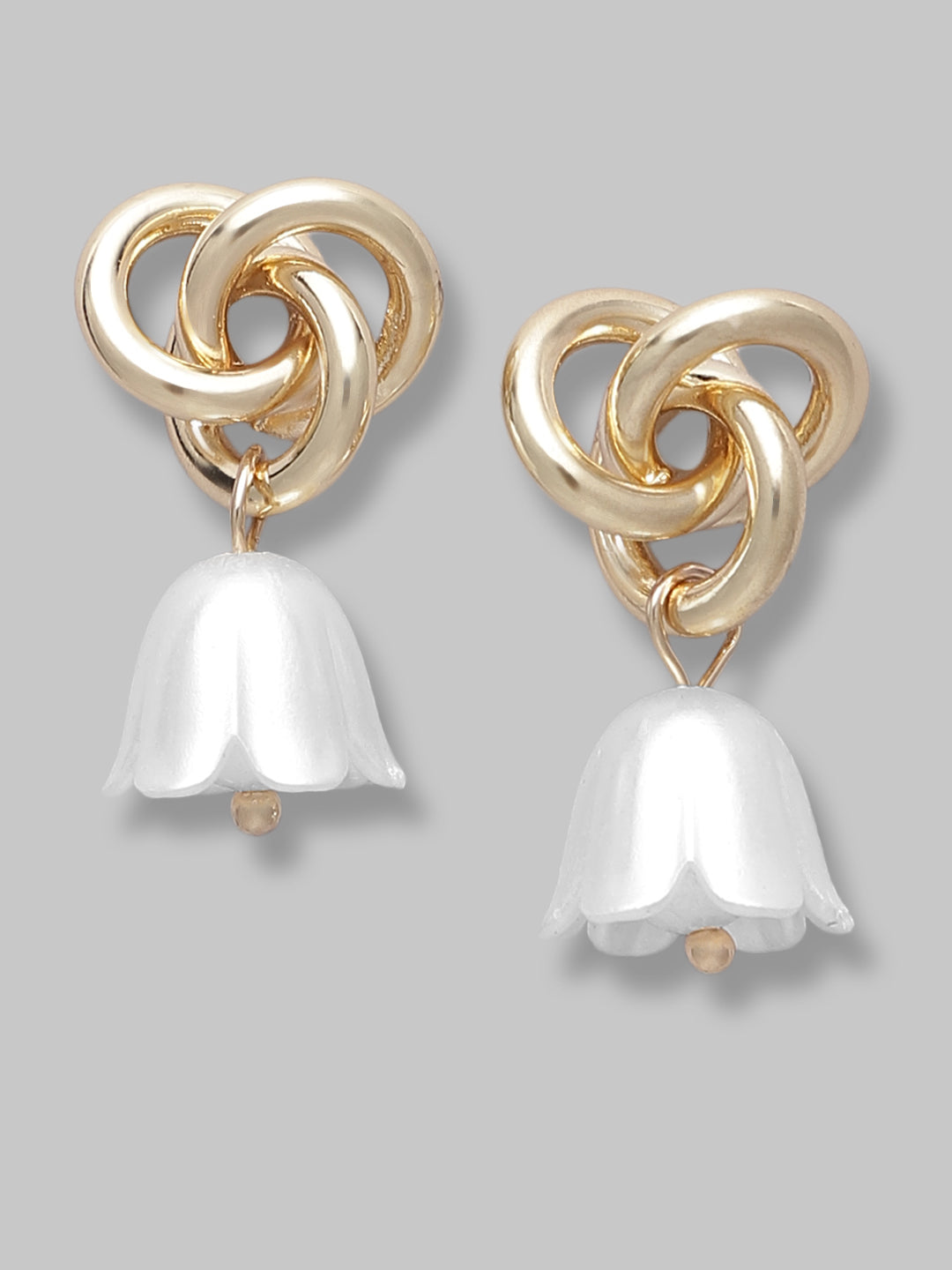 Brass Metal Bell Shaped Teardrop Earrings For Women And Girls