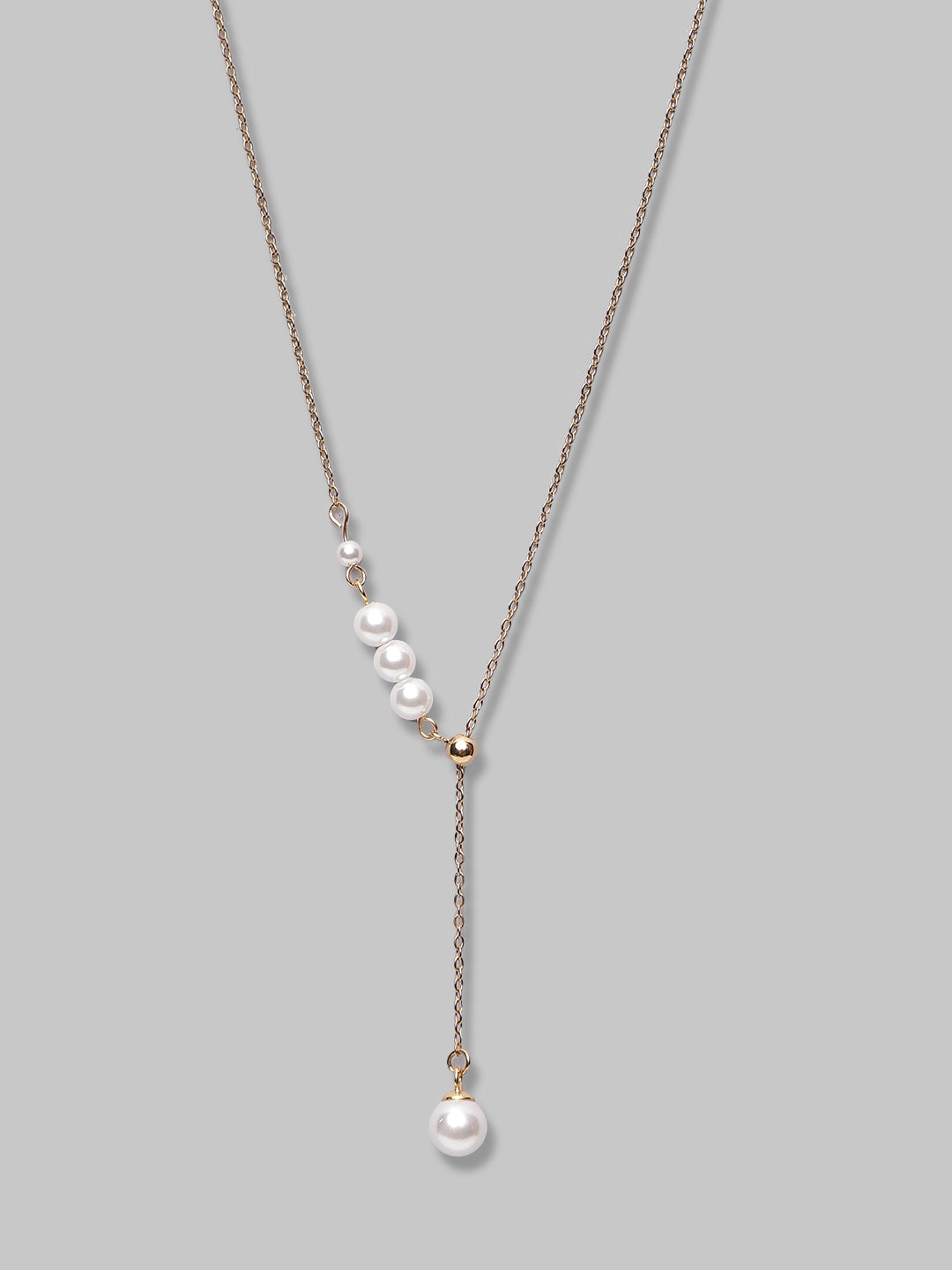 Gold Plated And Latest White Pearl Design Lightweight Chain For Women And Girls