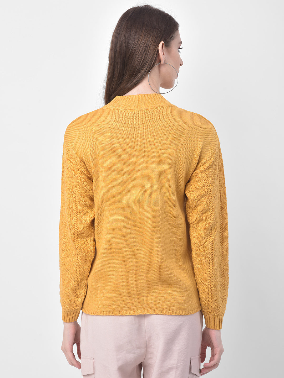 Sweater With Sleeve Cable Design