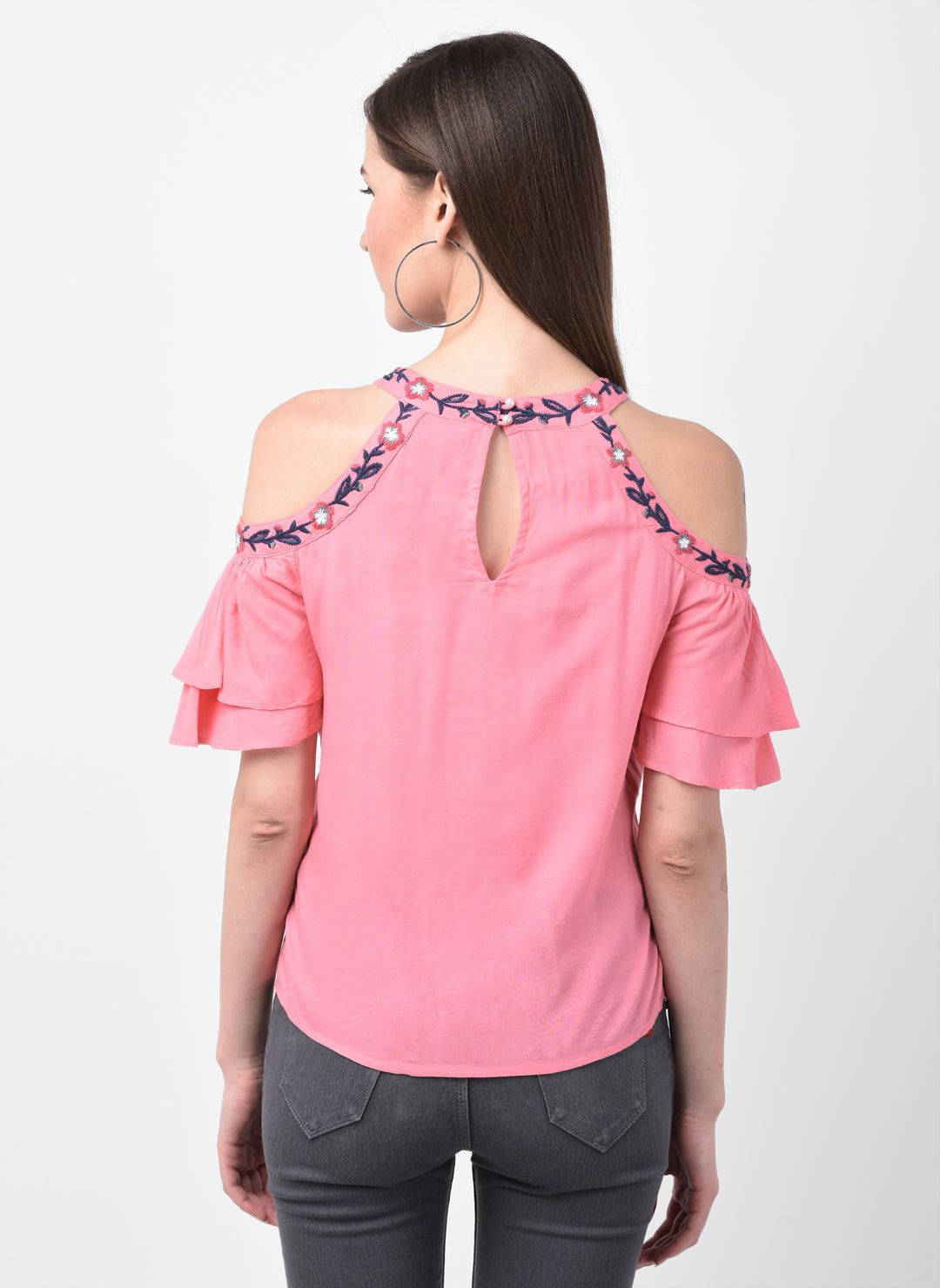 Rayon Blouse With Embroidery