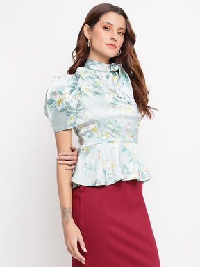 Green Half Sleeve With Blouse