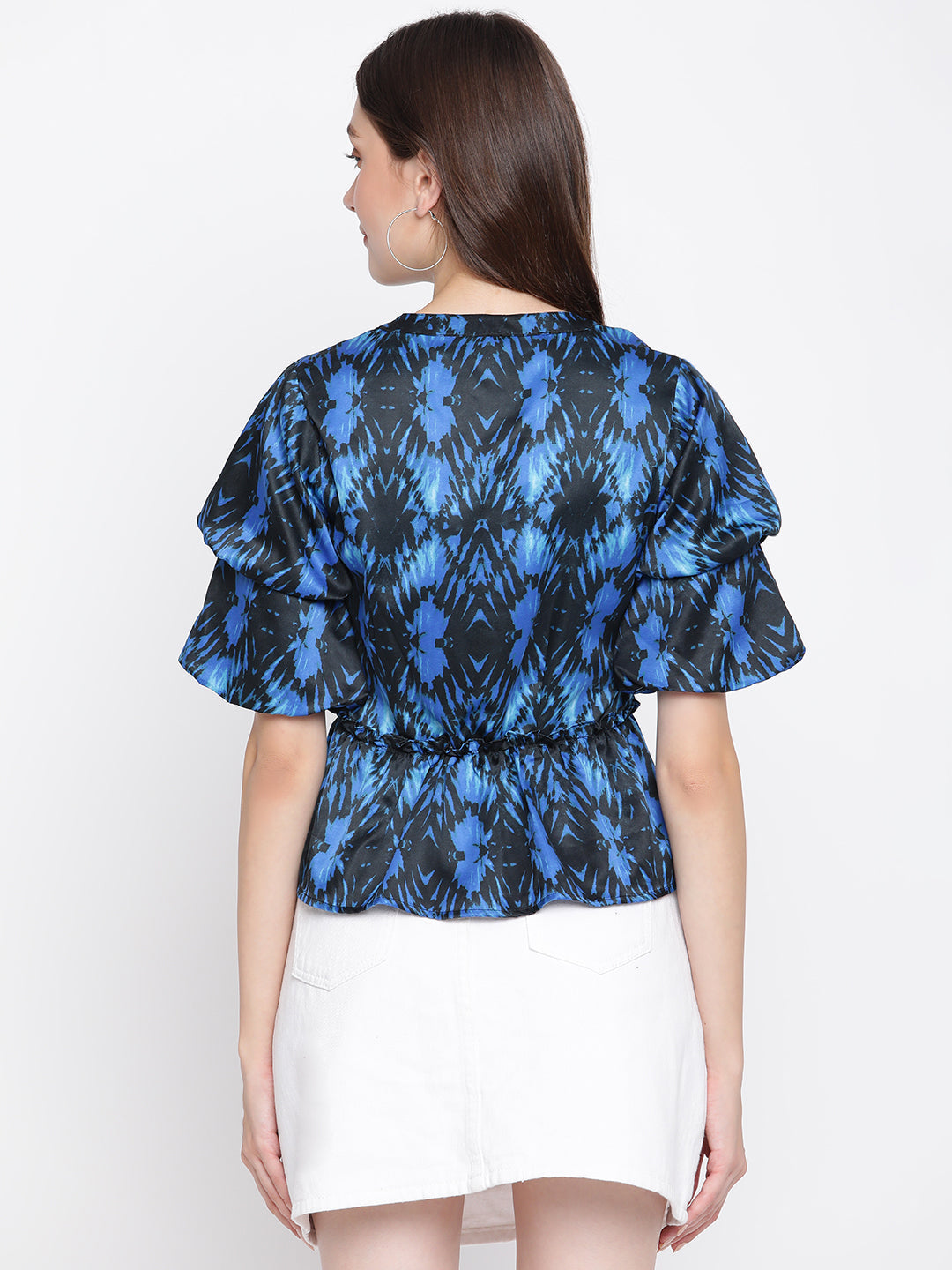 Blue Half Sleeve Blouse