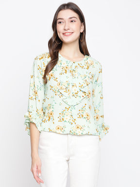 Green 3/4 Sleeve Shirt