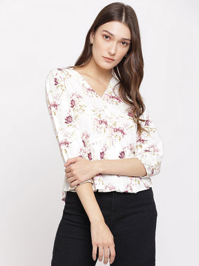 Ivory 3/4 Sleeve Blouse