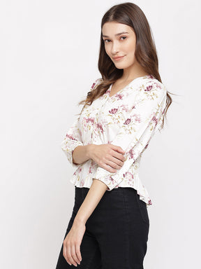 Ivory 3/4 Sleeve Blouse