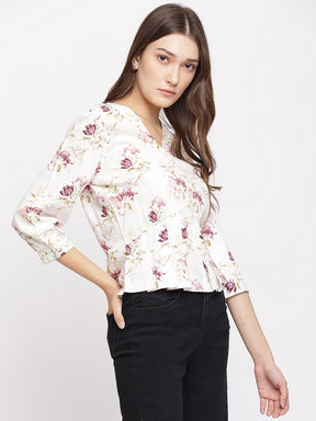 Ivory 3/4 Sleeve Blouse
