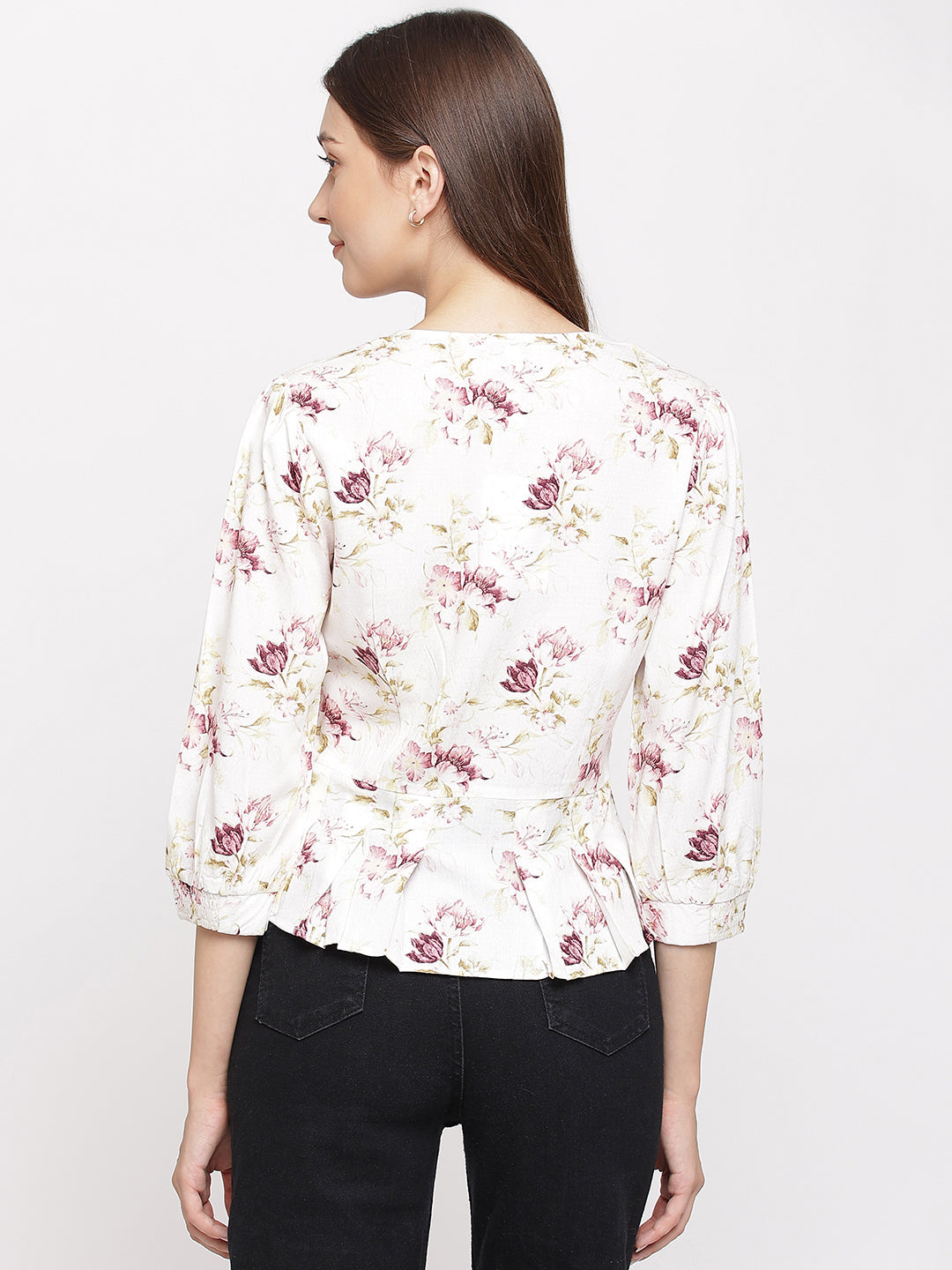 Ivory 3/4 Sleeve Blouse