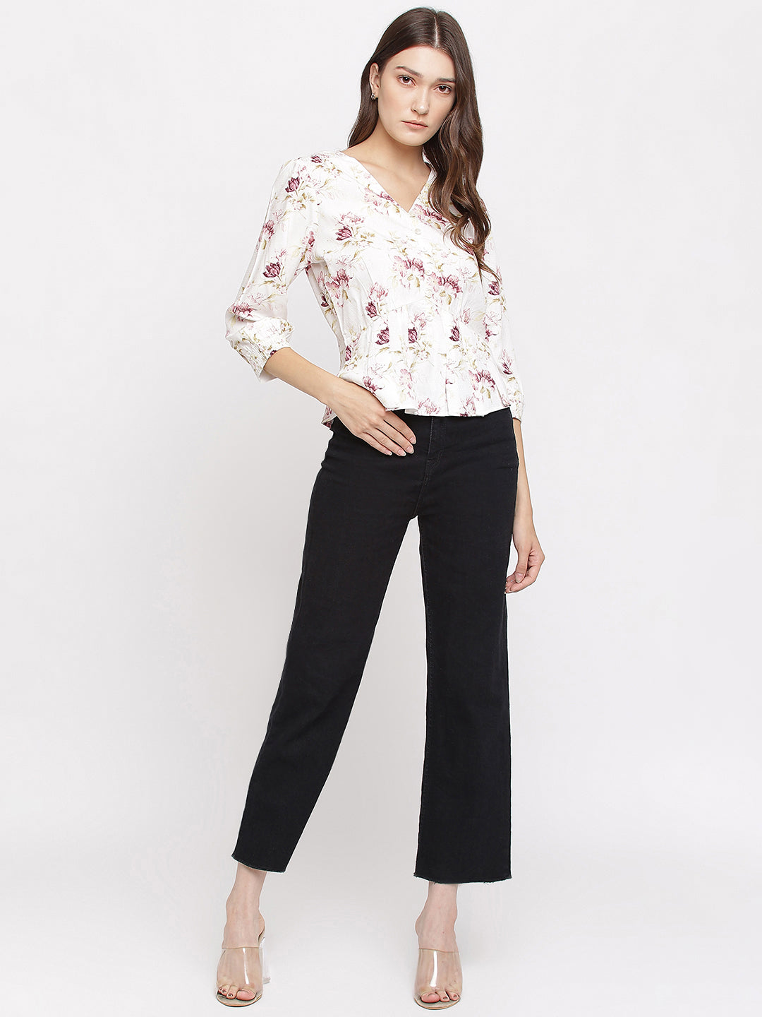 Ivory 3/4 Sleeve Blouse