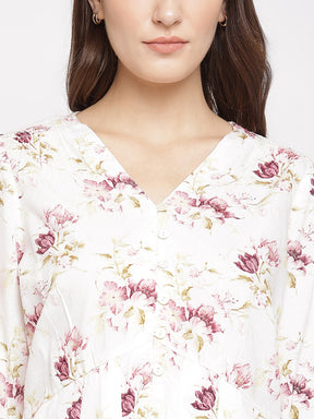 Ivory 3/4 Sleeve Blouse