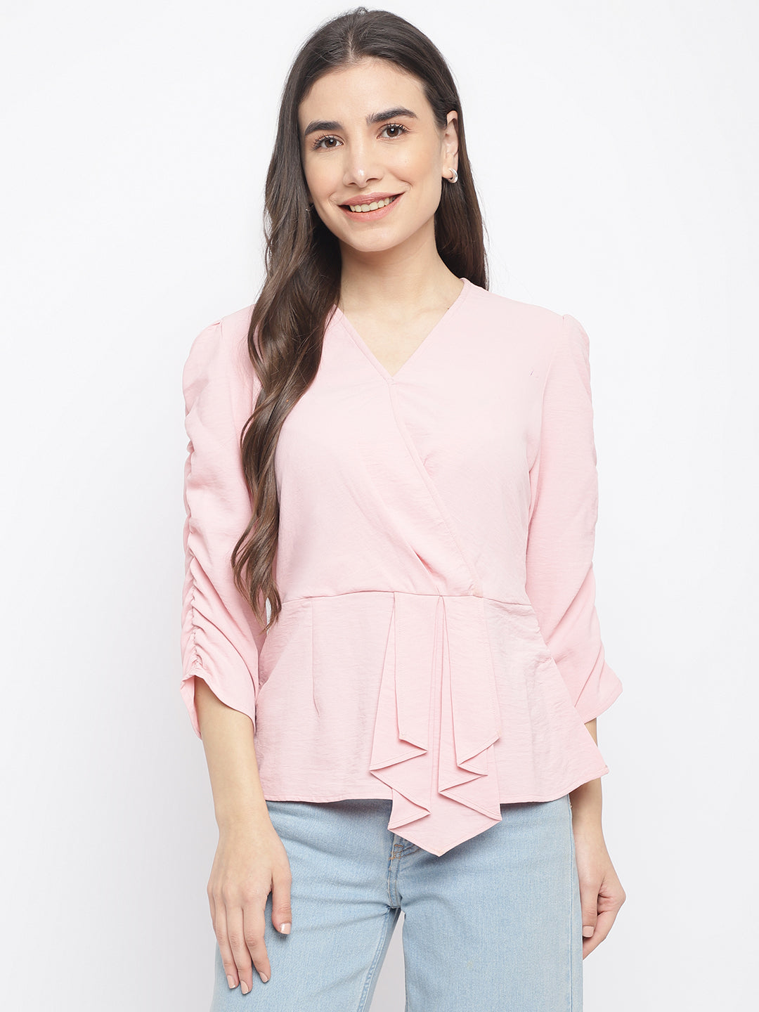 Pink 3/4 Sleeve Blouse