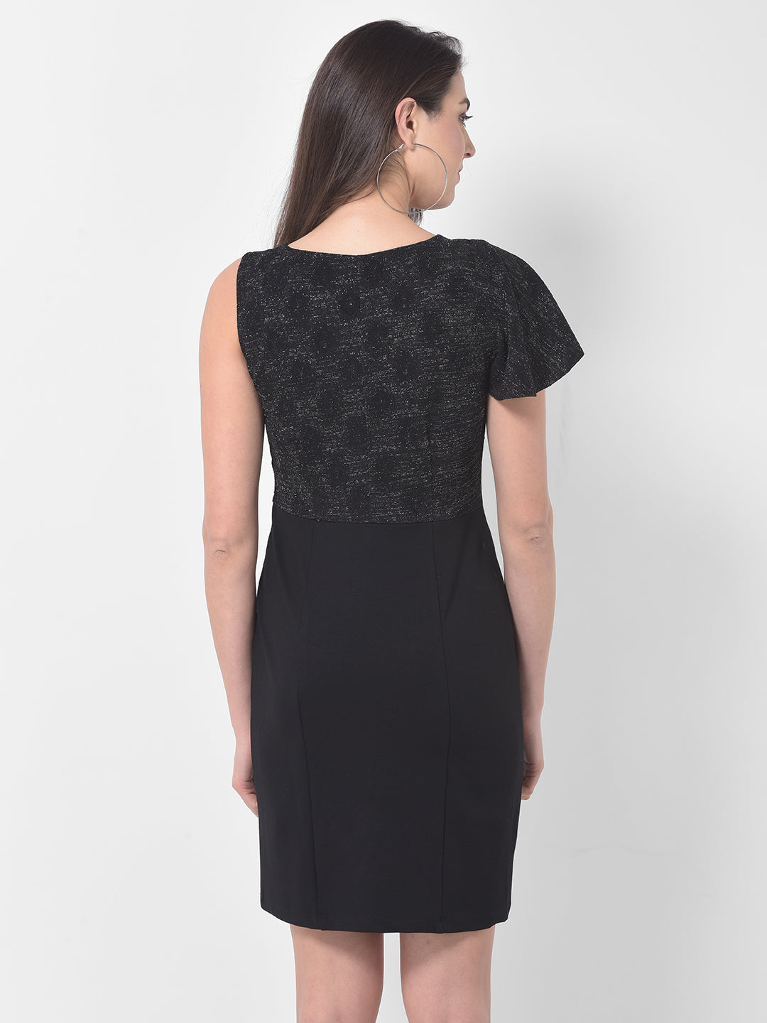 Black Sleeveless 2 Fir 1 Dress With Knit