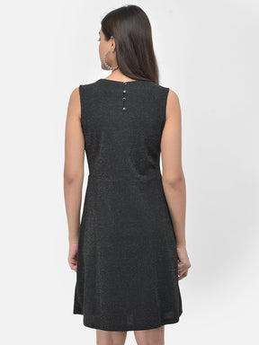 Black Sleeveless Mini A-Line Dress