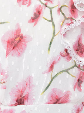 Ivory Cap Sleeve Floral Maxi Dress