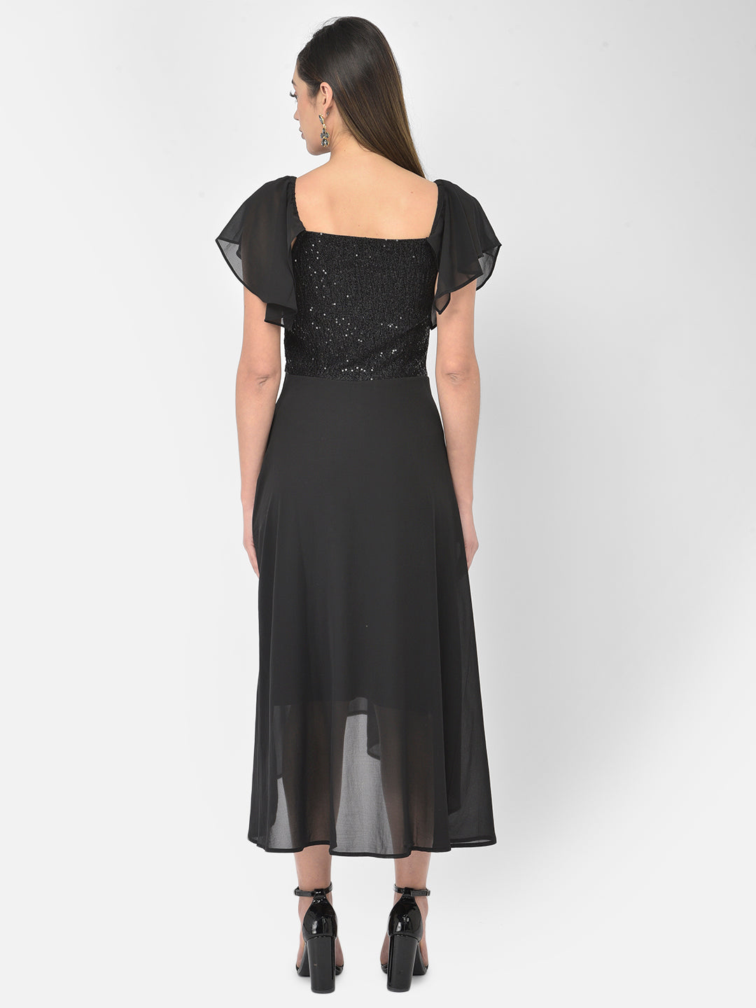 Black Sleeveless Strapless Dress