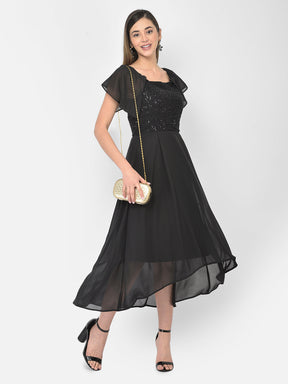 Black Sleeveless Strapless Dress