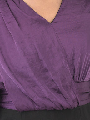 Purple 3/4 Sleeve 2 Fir 1 Dress