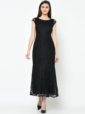 CapSleeve Solid Lace Dress