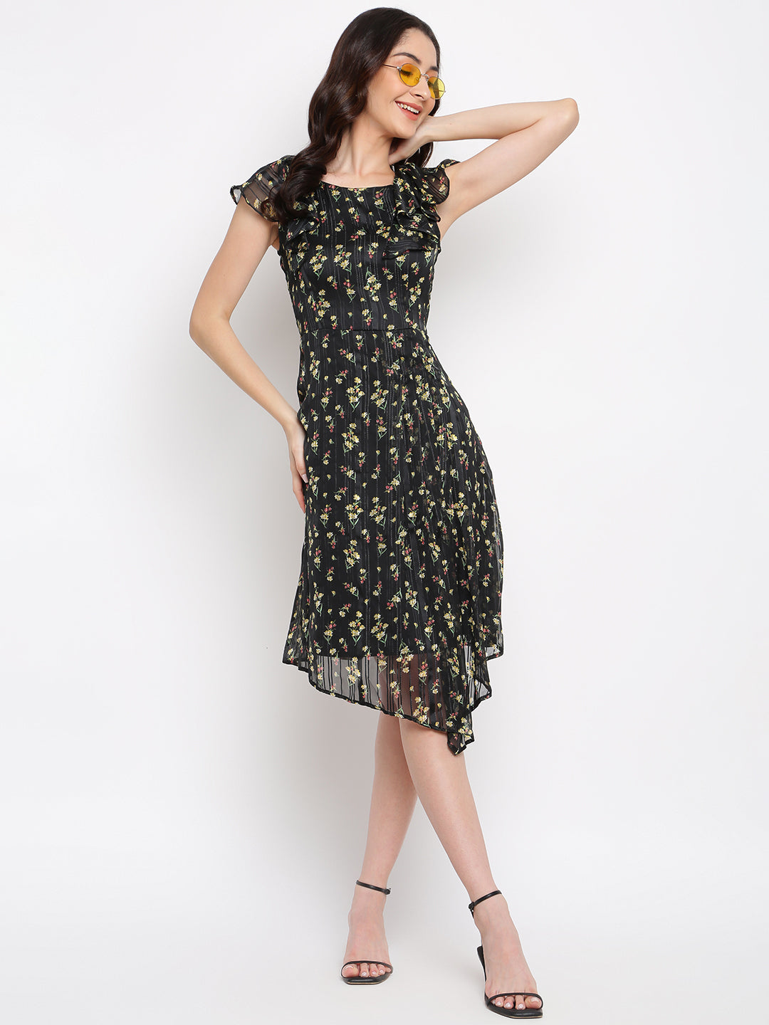 APROACH COLLECTION Women Fit and Flare Black Dress - Buy APROACH COLLECTION  Women Fit and Flare Black Dress Online at Best Prices in India |  Flipkart.com