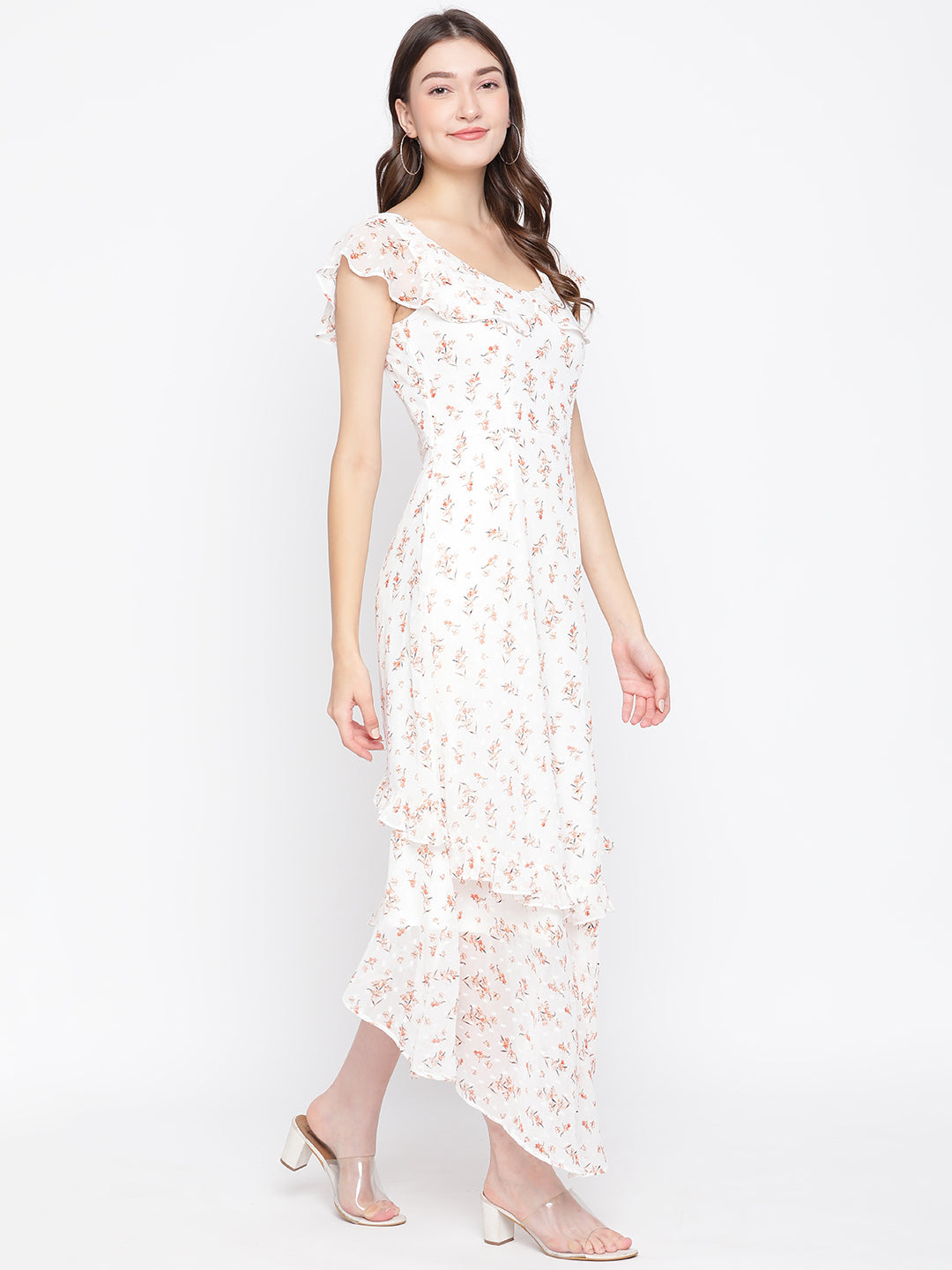 Ivory Cap Sleeve A-Line Dress