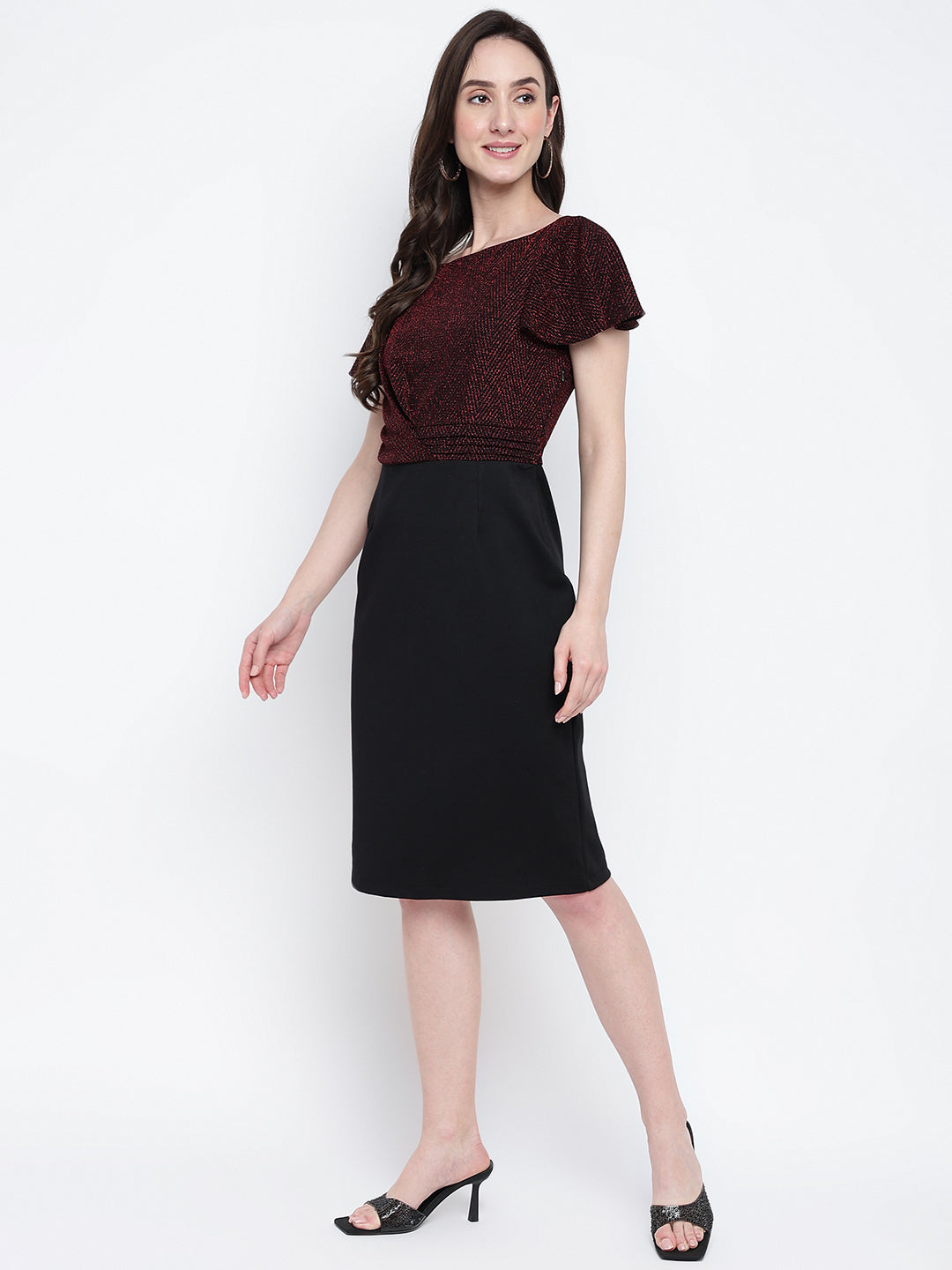 Red Cap Sleeve Solid 2 Fir 1 Dress